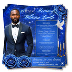 In Loving Memory Blue Flyer Canva Editable Template, Memorial Remembrance Flyer, Rest In Peace, Forever In Our Memories, Digital Download - Editable Memorial Canva Template