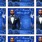 In Loving Memory Blue Flyer Canva Editable Template, Memorial Remembrance Flyer, Rest In Peace, Forever In Our Memories, Digital Download - Editable Memorial Canva Template