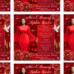 In Loving Memory Red Flyer Canva Editable Template, Memorial Remembrance Flyer, Rest In Peace, Forever In Our Memories, Digital Download - Editable Memorial Canva Template