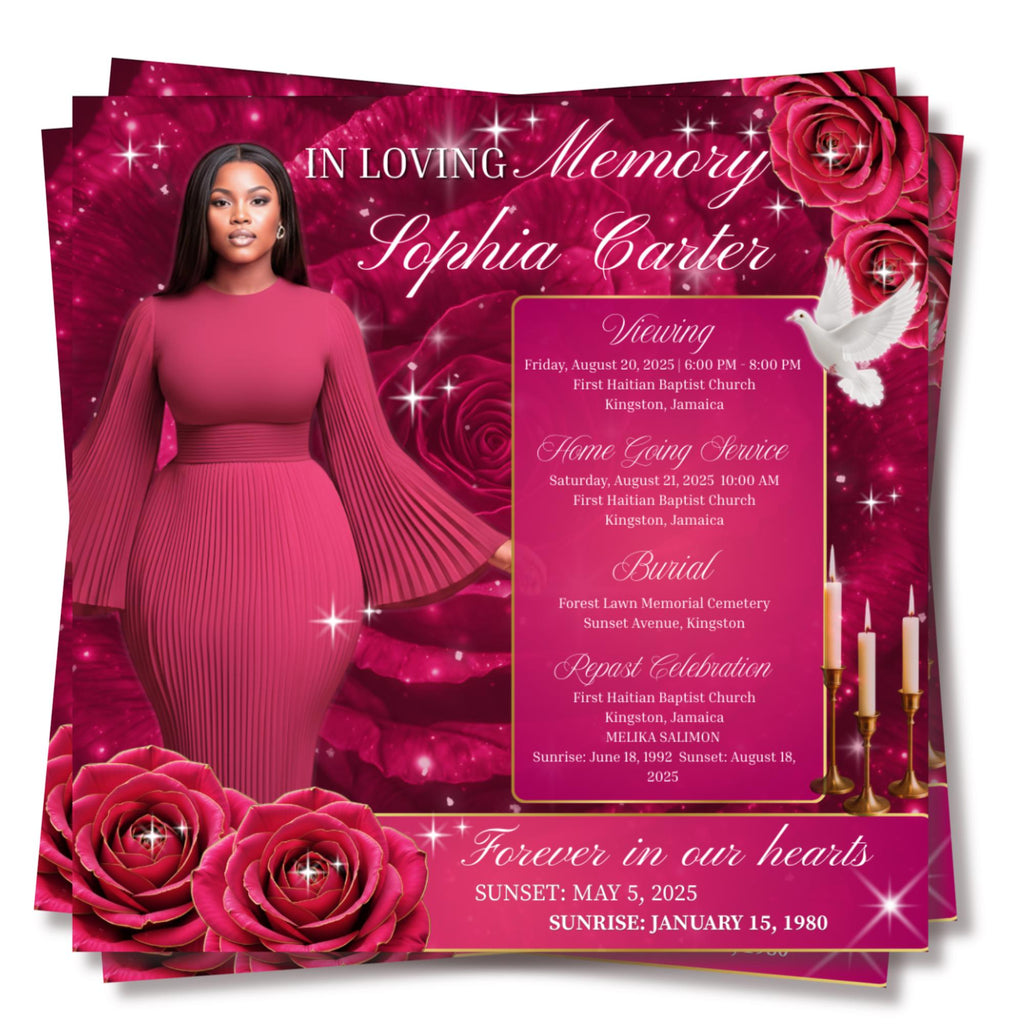 In Loving Memory Flyer Canva Editable Template, Memorial Remembrance Flyer, Rest In Peace, Forever In Our Memories, Digital Download - Editable Memorial Canva Template