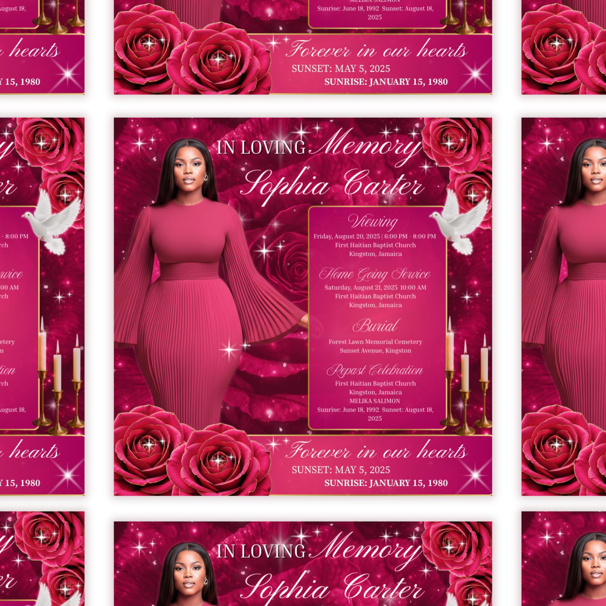 In Loving Memory Flyer Canva Editable Template, Memorial Remembrance Flyer, Rest In Peace, Forever In Our Memories, Digital Download - Editable Memorial Canva Template