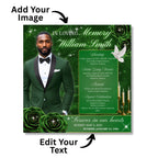 In Loving Memory Green Flyer Canva Editable Template, Memorial Remembrance Flyer, Rest In Peace, Forever In Our Memories, Digital Download - Editable Memorial Canva Template