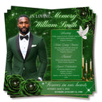 In Loving Memory Green Flyer Canva Editable Template, Memorial Remembrance Flyer, Rest In Peace, Forever In Our Memories, Digital Download - Editable Memorial Canva Template