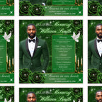In Loving Memory Green Flyer Canva Editable Template, Memorial Remembrance Flyer, Rest In Peace, Forever In Our Memories, Digital Download - Editable Memorial Canva Template