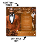In Loving Memory Brown Flyer Canva Editable Template, Memorial Remembrance Flyer, Rest In Peace, Forever In Our Memories, Digital Download - Editable Memorial Canva Template