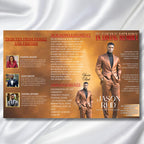 In Loving Memory Brown & Red Funeral Program Template, Editable TriFold 17x11 Program, Celebration of Life Obituary Program,Digital Download - Editable Memorial Canva Template