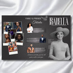 In Loving Memory Grey & White Funeral Program Template, Editable TriFold 17x11 Program, Celebration of Life Obituary, Digital Download - Editable Memorial Canva Template