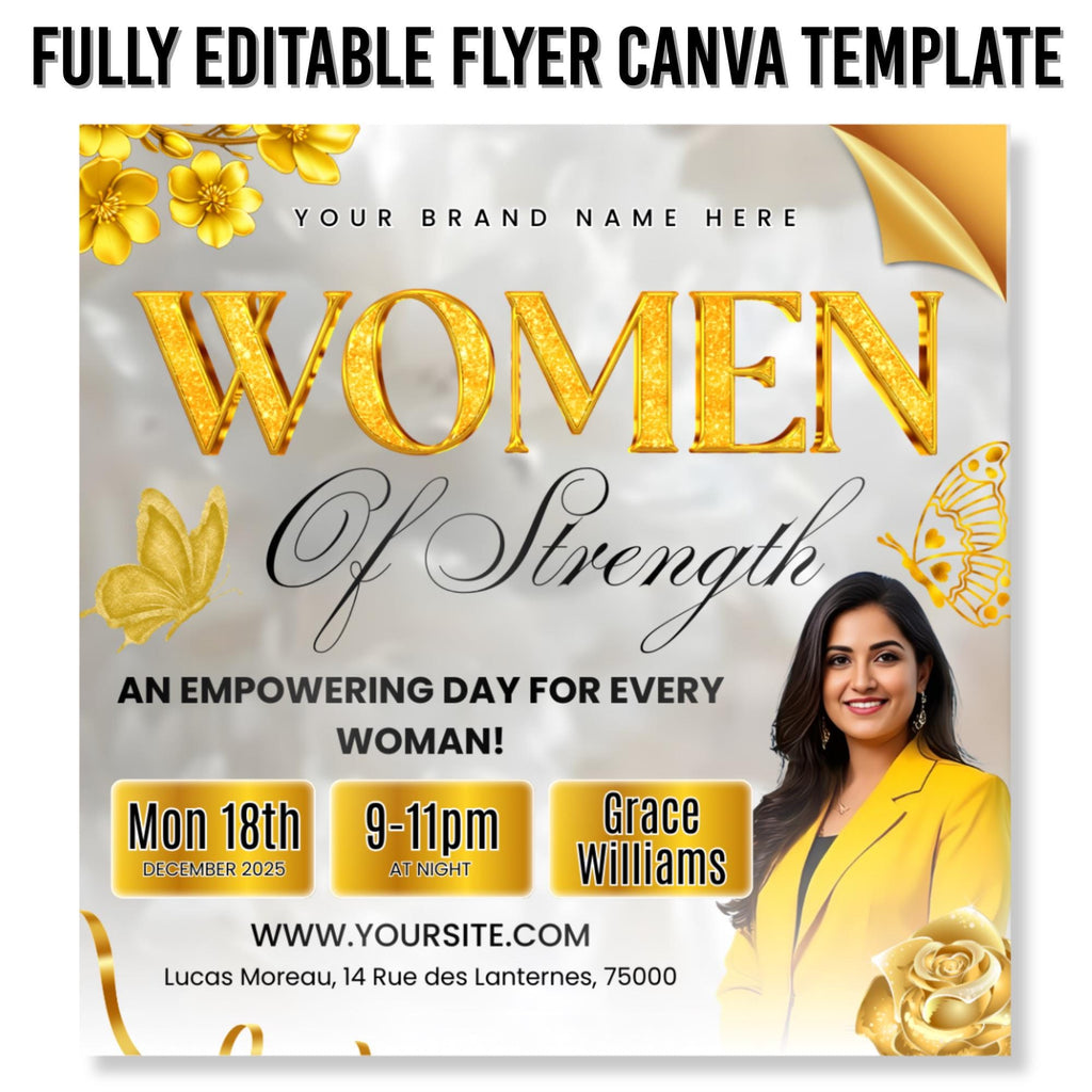 10 Womens Conference Flyers Bundle Template, Womens Day Flyers, Empowerment Event, Church Conference Flyer, Ministry Flyer, Instant Download - Editable Memorial Canva Template