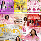 10 Womens Conference Flyers Bundle Template, Womens Day Flyers, Empowerment Event, Church Conference Flyer, Ministry Flyer, Instant Download - Editable Memorial Canva Template