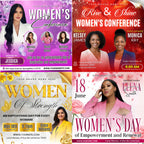 10 Womens Conference Flyers Bundle Template, Womens Day Flyers, Empowerment Event, Church Conference Flyer, Ministry Flyer, Instant Download - Editable Memorial Canva Template