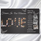 In Loving Memory Grey & White Funeral Program Template, Editable TriFold 17x11 Program, Celebration of Life Obituary, Digital Download - Editable Memorial Canva Template