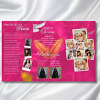 In Loving Memory Pink & Gold Leaf Funeral Program Template, Editable TriFold 17x11 Program, Celebration of Life Obituary, Digital Download - Editable Memorial Canva Template