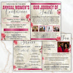 Women's Conference Program Canva Template, Editable Bifold 8.5x11” Design, Church Appreciation Program, Anniversary & Faith Celebration - Editable Memorial Canva Template