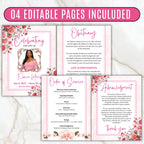 Celebrating of The Life Program Template, Tri-Fold(17x11) Funeral Program, Obituary Celebration Of Life Program, In Loving Memory Templates - Editable Memorial Canva Template