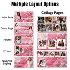 Pink Memorial Funeral Slideshow Canva Editable Template, In Loving Memory Template, Funeral Photo Slideshow, Digital Download - Editable Memorial Canva Template