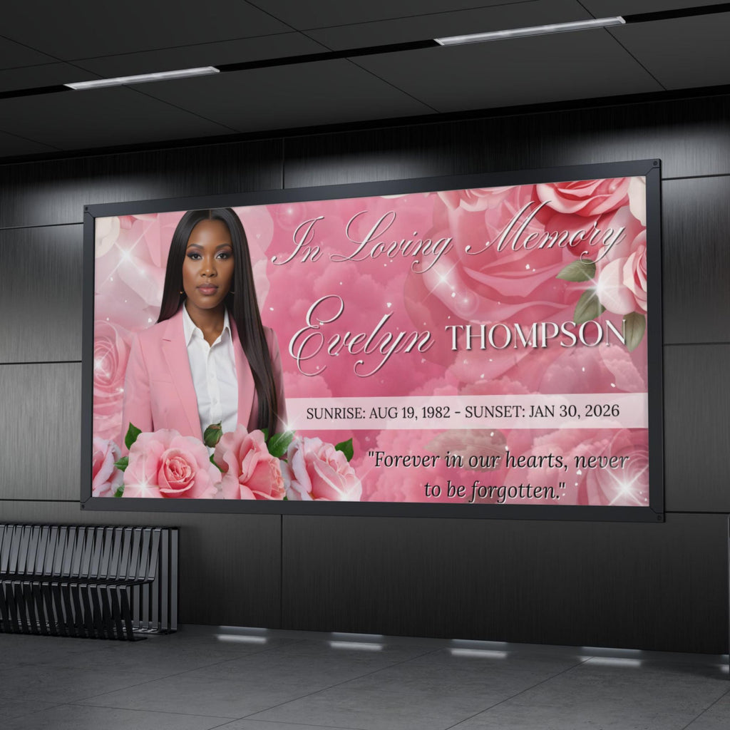 Pink Memorial Funeral Slideshow Canva Editable Template, In Loving Memory Template, Funeral Photo Slideshow, Digital Download - Editable Memorial Canva Template