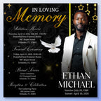 04 Memorial Flyer Canva Template Bundle, Memorial Funeral, in loving memory templates, Funeral Invite Flyer Template, Rest in Peace Flyer - Editable Memorial Canva Template