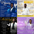 04 Memorial Flyer Canva Template Bundle, Memorial Funeral, in loving memory templates, Funeral Invite Flyer Template, Rest in Peace Flyer - Editable Memorial Canva Template