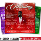 04 Memorial Funeral Invitation Flyer Canva Template Bundle, in loving memory templates, Funeral Invite Flyer Template, Rest in Peace Flyer - Editable Memorial Canva Template