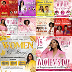 10 Womens Conference Flyers Bundle Template, Womens Day Flyers, Empowerment Event, Church Conference Flyer, Ministry Flyer, Instant Download - Editable Memorial Canva Template