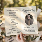 04 Pages Minimal Funeral Program Template, Memorial Funeral Program, Obituary Celebration Of Life Program, Digital Download - Editable Memorial Canva Template