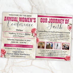 Women's Conference Program Canva Template, Editable Bifold 8.5x11” Design, Church Appreciation Program, Anniversary & Faith Celebration - Editable Memorial Canva Template