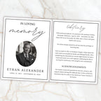 04 Pages Funeral Program Template, Bi-Fold Funeral Program, Obituary Celebration Of Life Program, Digital Download - Editable Memorial Canva Template