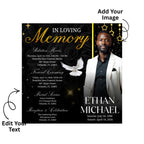 04 Memorial Flyer Canva Template Bundle, Memorial Funeral, in loving memory templates, Funeral Invite Flyer Template, Rest in Peace Flyer - Editable Memorial Canva Template