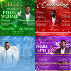 04 Memorial Funeral Invitation Flyer Canva Template Bundle, in loving memory templates, Funeral Invite Flyer Template, Rest in Peace Flyer - Editable Memorial Canva Template