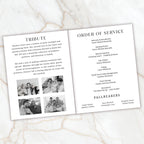 04 Pages Minimal Funeral Program Template, Memorial Funeral Program, Obituary Celebration Of Life Program, Digital Download - Editable Memorial Canva Template